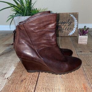 Ash Ankle Boot Womens 36.5 Back Zip Brown Leather 6.5